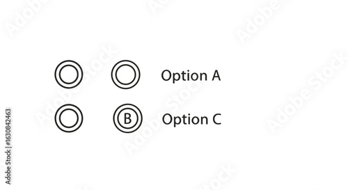 Illustration of multiple choice options with option a and option c displayed on a white background