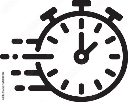 Fast paced timer symbolizing speed and urgency, perfect for project deadlines, delivery times, or quick solutions in a dynamic, modern design