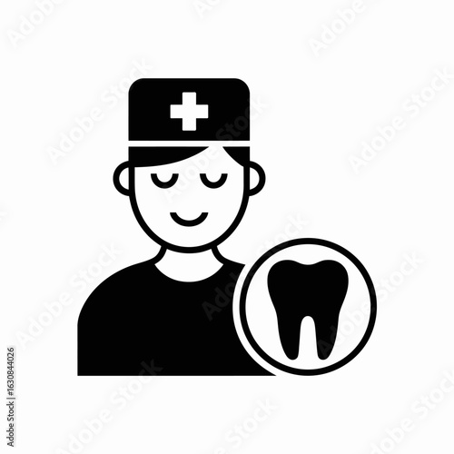 Dentist Icon with Tooth Symbol Illustration