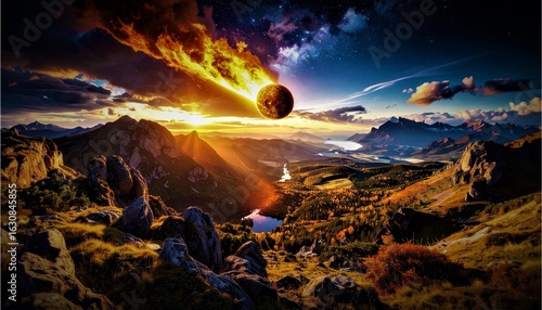 A meteor falls to Earth which causes an explosion and forms a crater 7