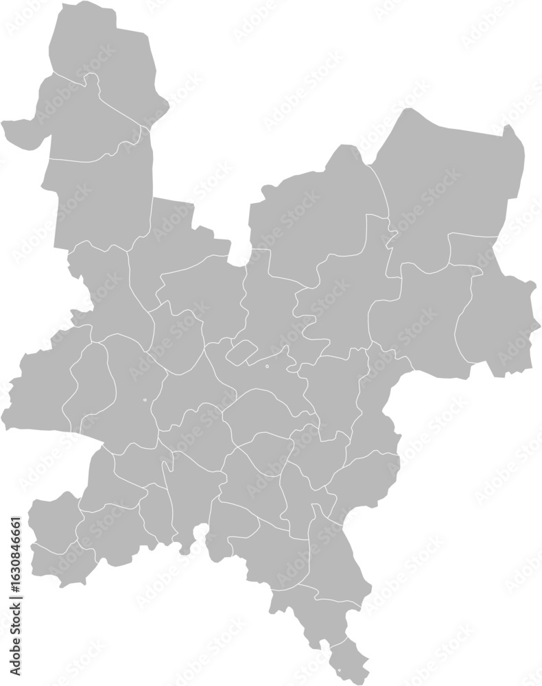 Fototapeta premium Kirov Oblast, Russia – administrative vector map with district boundaries (Web Mercator projection, PPT-compatible & fully editable)