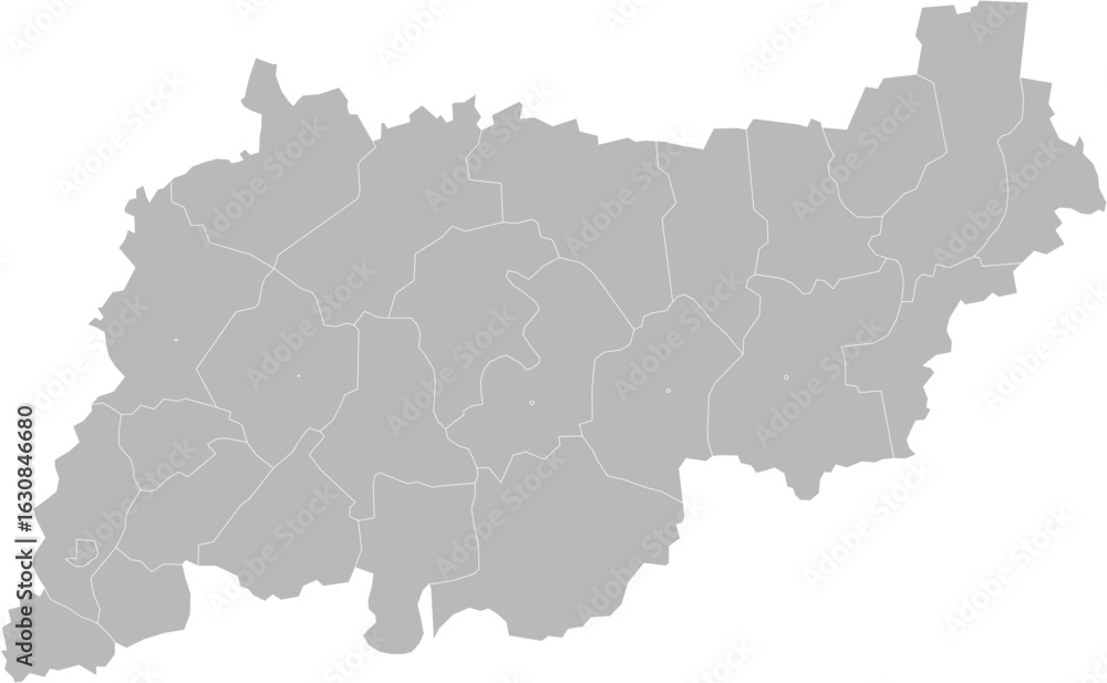 Obraz premium Kostroma Oblast, Russia – administrative vector map with district boundaries (Web Mercator projection, PPT-compatible & fully editable)