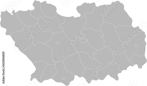 Penza Oblast, Russia – administrative vector map with district boundaries (Web Mercator projection, PPT-compatible & fully editable)