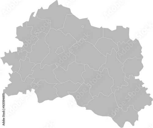 Oryol Oblast, Russia – administrative vector map with district boundaries (Web Mercator projection, PPT-compatible & fully editable)