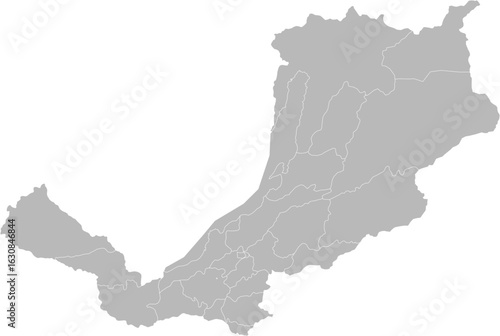 Buryatia Republic, Russia – administrative vector map with district boundaries (Web Mercator projection, PPT-compatible & fully editable)