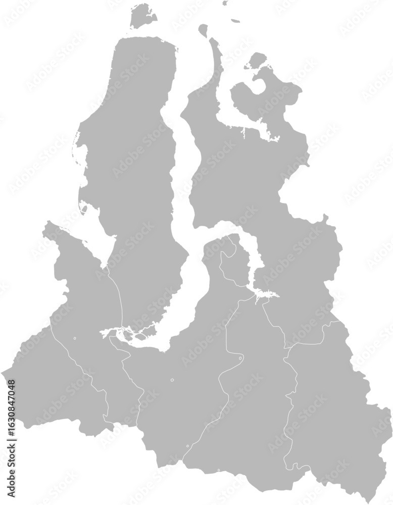 Fototapeta premium Yamalo-Nenets Autonomous Okrug–Yugra, Russia – administrative vector map with district boundaries (Web Mercator projection, PPT-compatible & fully editable) 