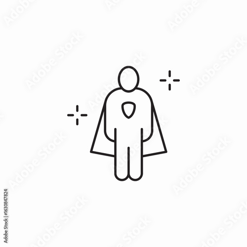 cape hero icon sign vector