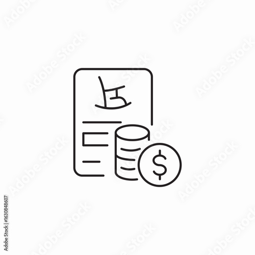 geriatric financial documents icon sign vector
