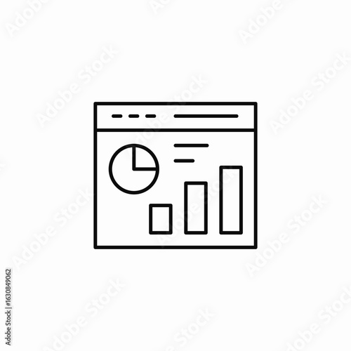 statistics application tab icon sign vector