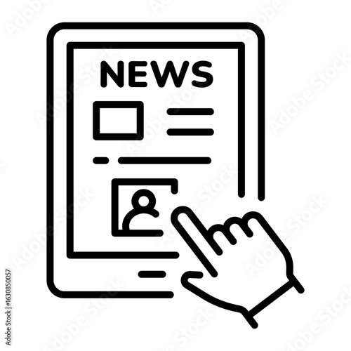 A line style icon depicting a blogging activity