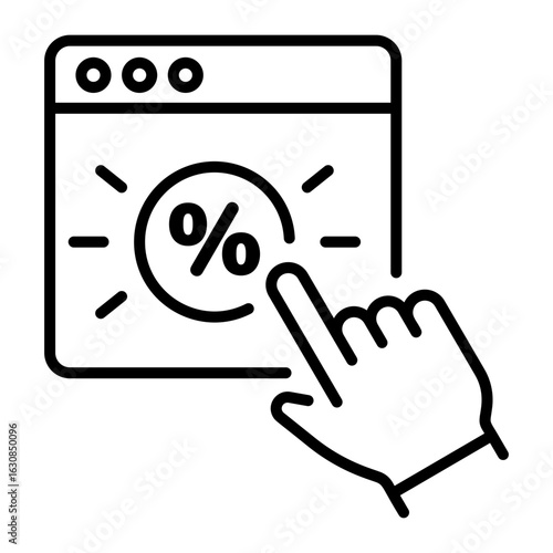 A line style icon showing ctr performance metric