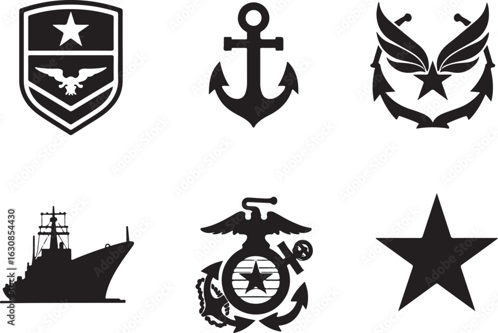 Fototapeta premium Show your pride with these military service branch emblems