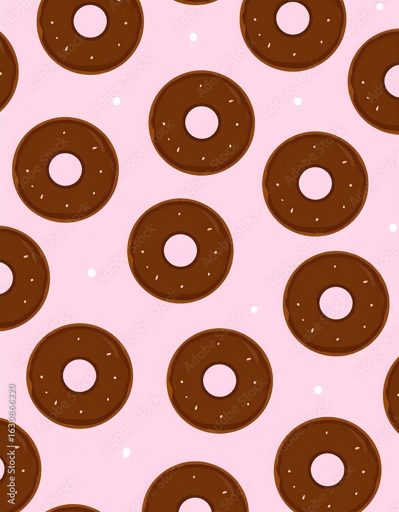 Fototapeta premium Donut pattern on pink background