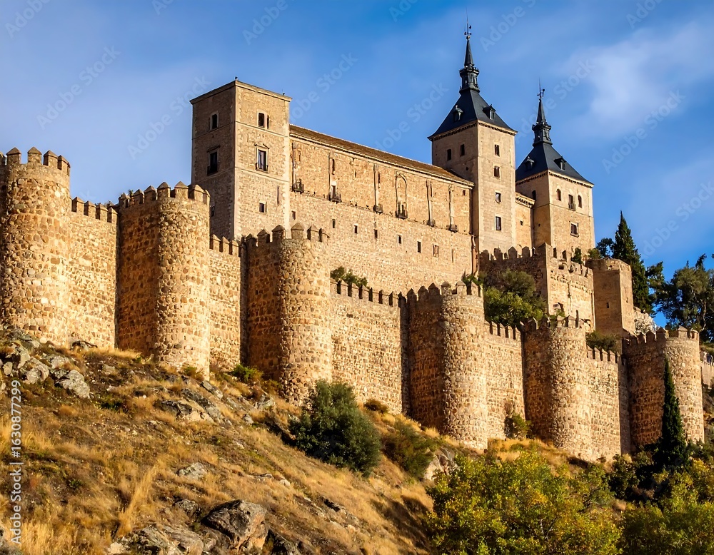 Ancient fortress perched on a hill Ancient fortress perched on a hill