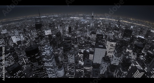 Aerial View of a Metropolis at Night