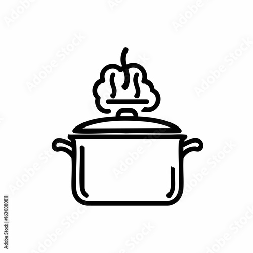 Cooking Pot with Steam Rising for Culinary Blogs, Recipe Websites, Kitchen Decor, Cooking Tips, and Food Enthusiast Content  