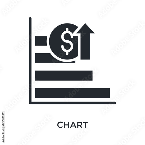 Chart Icon Glyph Style. Vector Illustration For Graphic Design