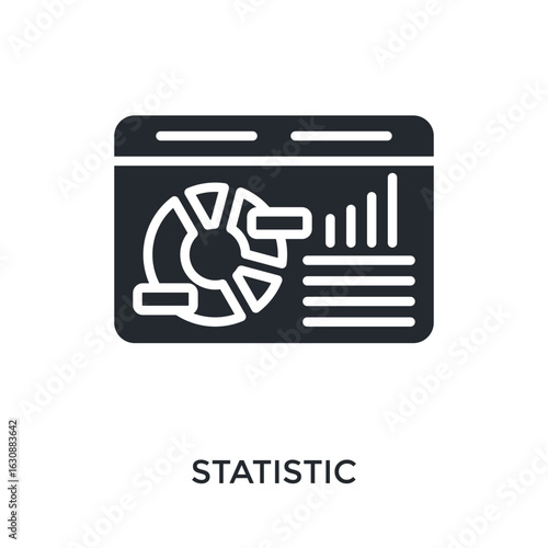 Statistic Icon Glyph Style. Vector Illustration For Graphic Design