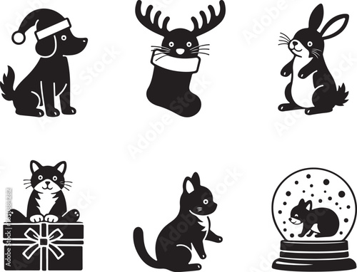 Cute pets celebrate holidays with festive spirit and joy