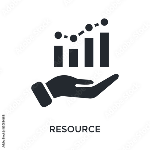 Resource Icon Glyph Style. Vector Illustration For Graphic Design