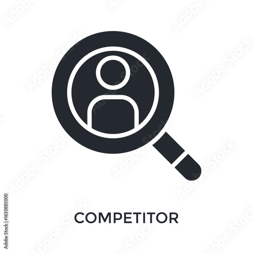 Competitor Icon Glyph Style. Vector Illustration For Graphic Design