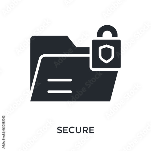 Secure Icon Glyph Style. Vector Illustration For Graphic Design