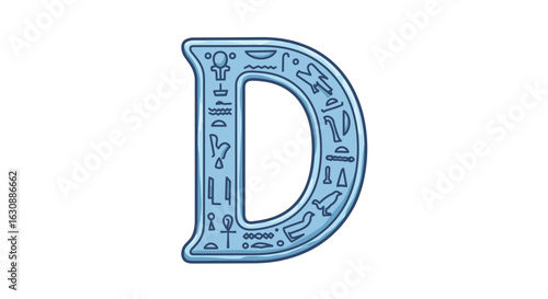 Letters of the alphabet ancient egyptian hieroglyphic letter d vector illustration alphabet symbol culture font typography design art vector