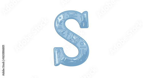 Wallpaper Mural Letters of the alphabet letter s with egyptian hieroglyphs alphabet font character vector graphic design for educational use art vector Torontodigital.ca