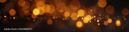 Golden bokeh, blurred circles, dark background, orbs, luxury