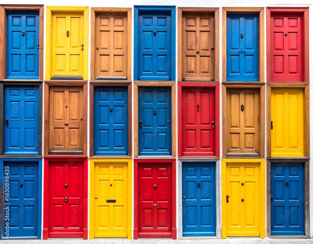 Fototapeta premium Colorful doors on a wall