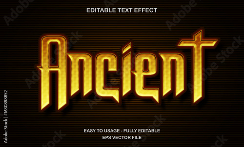 Ancient golden medieval editable text effect
