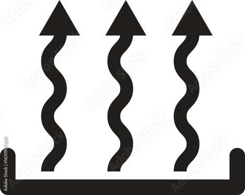 Heat icon three arrow up vector, Heat Rising Symbol