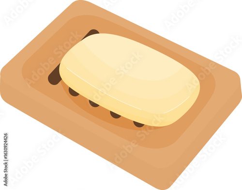 Soap on a Soap Dish Illustration
