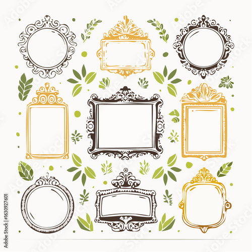 Hand drawn vintage frames