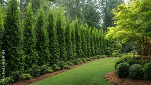 Evergreen Privacy Hedge Landscaping Idea for Beautiful Outdoor Spaces