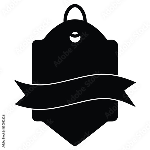 silhouette of a square tag with punch hole silhouette vector logo icon