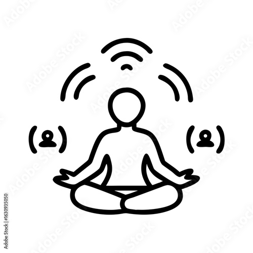 A serene figure in deep meditation, exuding inner peace and harmony, while connecting to the world with an ethereal energy.