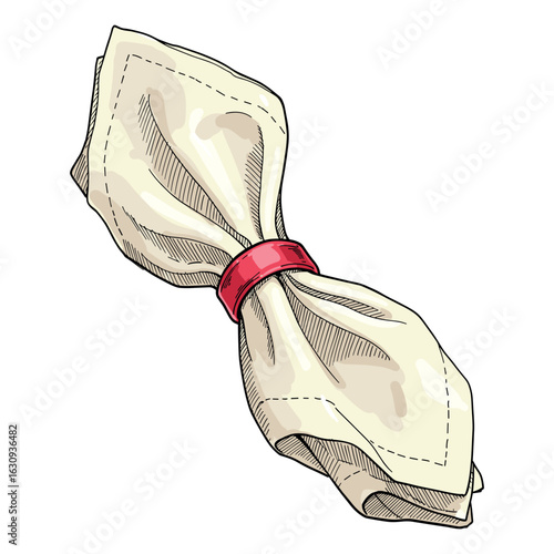 Elegant bow tie with red center. Vector illustration