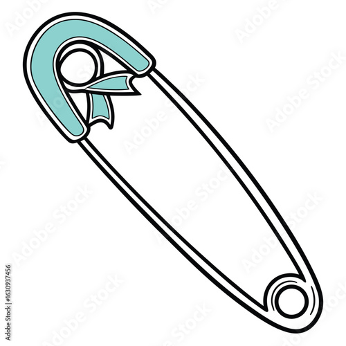 A simple and stylish turquoise brooch with a small stud design and a polished silver setting, isolated on white