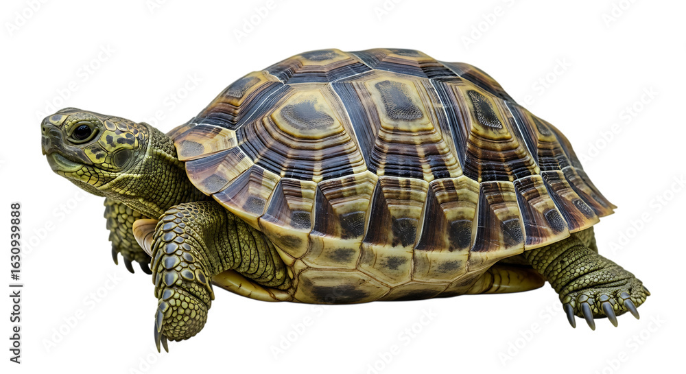 Obraz premium Detailed Tortoise Isolated on Transparent Background Capturing Slow Movement and Ancient Wisdom in Nature