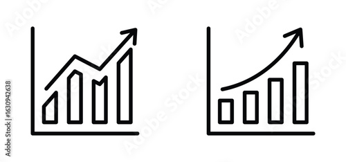 growing graph icon vector. Growths chart collection icon	
