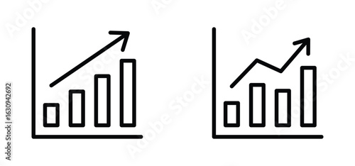 growing graph icon vector. Growths chart collection icon	