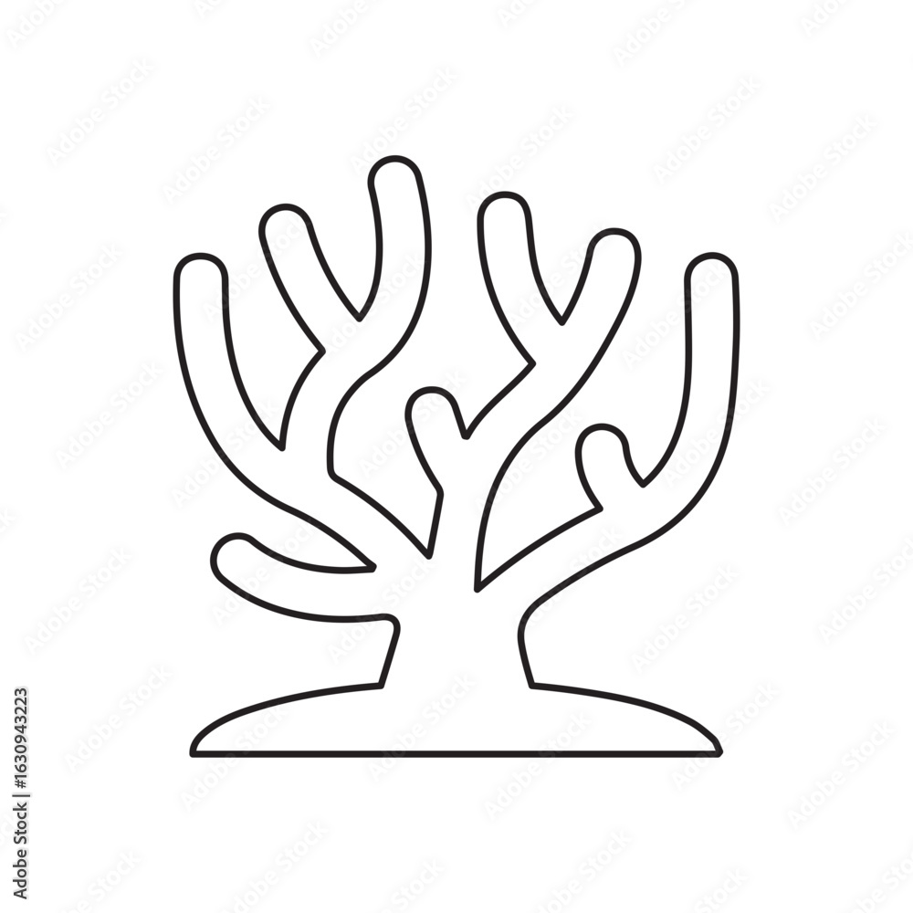 Obraz premium coral nature line icon