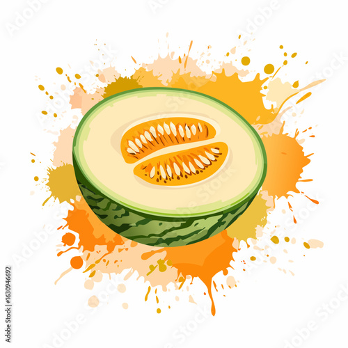 Artistic splash background melon