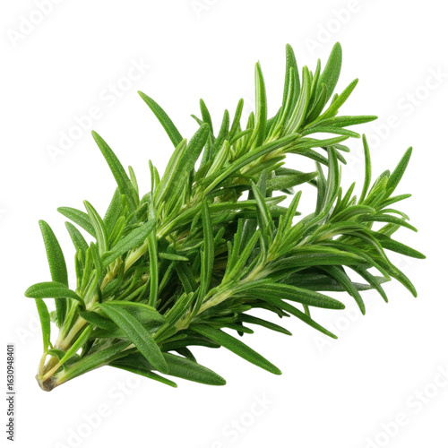Fresh Rosemary Herb Sprig Isolated on White Background