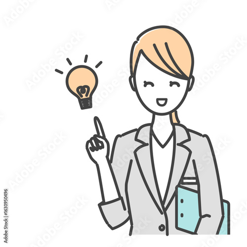 巷によくあるビジネス人物素材風のストックイラスト（ミニマル・限定パレット・モノカラー、シンプル）