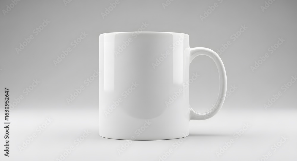 Fototapeta premium Blank White Ceramic Coffee Mug Mockup on Light Background