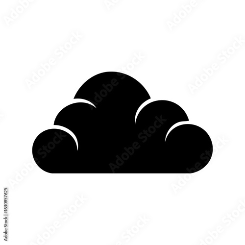 Bold silhouette cloud icon, ideal for UI/UX, tech illustrations, or modern weather forecast elements