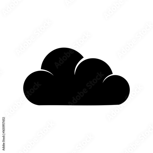 Bold silhouette cloud icon, ideal for UI/UX, tech illustrations, or modern weather forecast elements