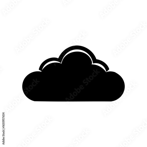 Bold silhouette cloud icon, ideal for UI/UX, tech illustrations, or modern weather forecast elements